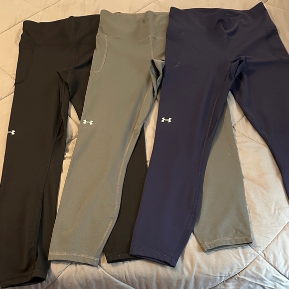 Under armour Set of Black, Blue, and Gray Leggings. 3 pairs M - Picture 1 of 5